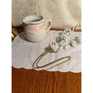 Vintage Pink Floral Ceramic Creamer/ Small‎ Pitcher